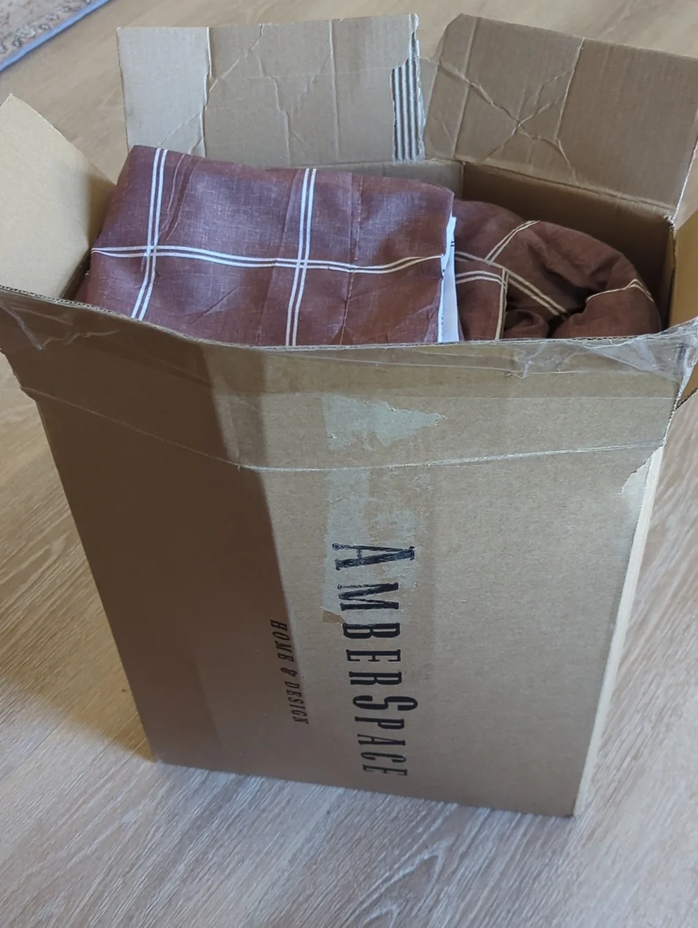 Plaid Twin XL Comforter Set Brown, Reversible Checkered Bedding Set 2Pieces new